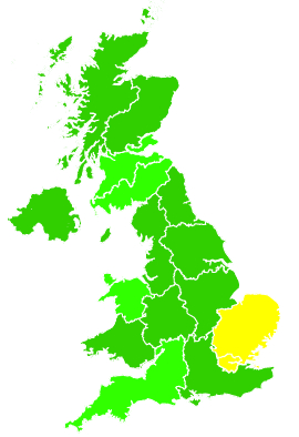 Click on a region for air pollution levels for 31/10/2015