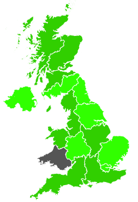 Click on a region for air pollution levels for 31/12/1990