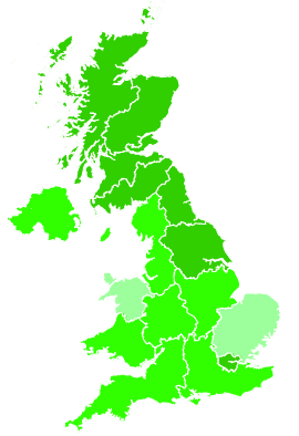Click on a region for air pollution levels for 31/12/1995