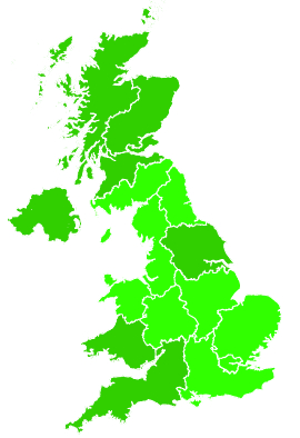 Click on a region for air pollution levels for 31/12/1998
