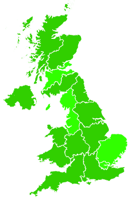 Click on a region for air pollution levels for 31/12/1999