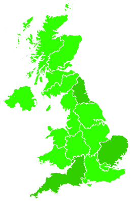 Click on a region for air pollution levels for 31/12/2002