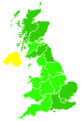 Click on a region for air pollution levels for 31/12/2019