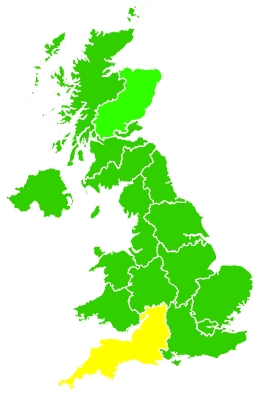 Click on a region for air pollution levels for 02/05/2021