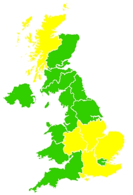 Click on a region for air pollution levels for 03/06/2021