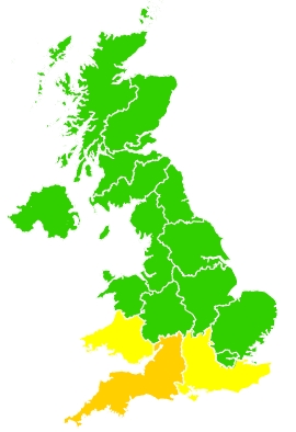 Click on a region for air pollution levels for 07/06/2023