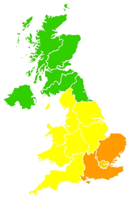 Click on a region for air pollution levels for 08/04/2020