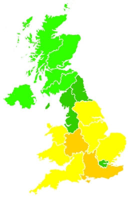 Click on a region for air pollution levels for 09/08/2022