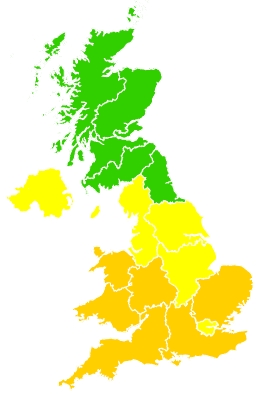 Click on a region for air pollution levels for 10/04/2020