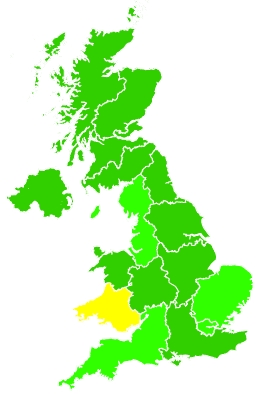 Click on a region for air pollution levels for 11/01/2019