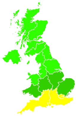 Click on a region for air pollution levels for 13/06/2021