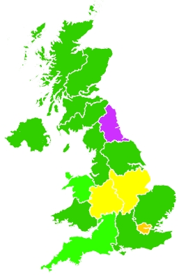 Click on a region for air pollution levels for 14/02/2019