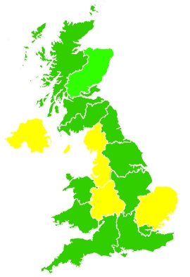 Click on a region for air pollution levels for 14/08/2020