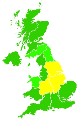 Click on a region for air pollution levels for 15/01/2022