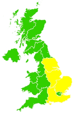 Click on a region for air pollution levels for 15/05/2022