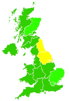 Click on a region for air pollution levels for 15/07/2019