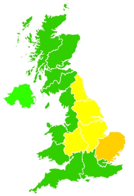 Click on a region for air pollution levels for 16/06/2021