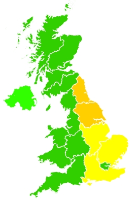 Click on a region for air pollution levels for 16/07/2019