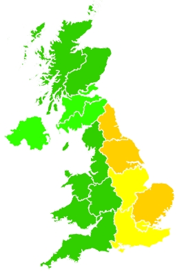 Click on a region for air pollution levels for 17/07/2019