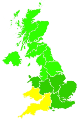 Click on a region for air pollution levels for 17/07/2021