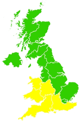 Click on a region for air pollution levels for 18/04/2021