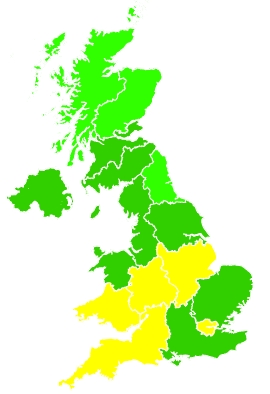 Click on a region for air pollution levels for 19/07/2021