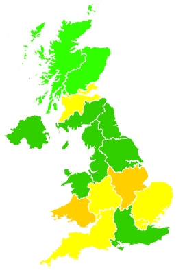 Click on a region for air pollution levels for 20/07/2021