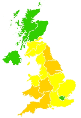 Click on a region for air pollution levels for 21/05/2018