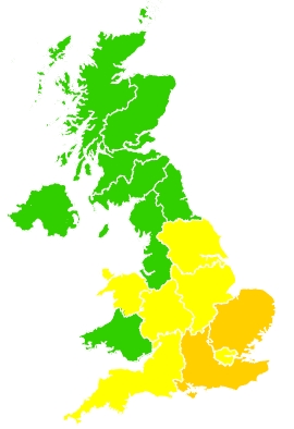 Click on a region for air pollution levels for 21/05/2020