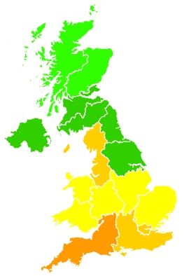 Click on a region for air pollution levels for 21/07/2021