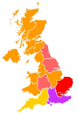 Click on a region for air pollution levels for 22/04/2019