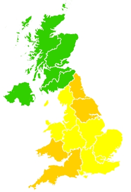 Click on a region for air pollution levels for 22/05/2018