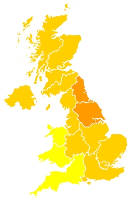 Click on a region for air pollution levels for 23/04/2019