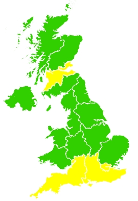 Click on a region for air pollution levels for 23/06/2019