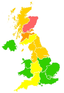 Click on a region for air pollution levels for 24/04/2019