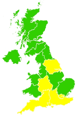 Click on a region for air pollution levels for 24/05/2023
