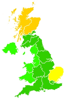 Click on a region for air pollution levels for 27/06/2020