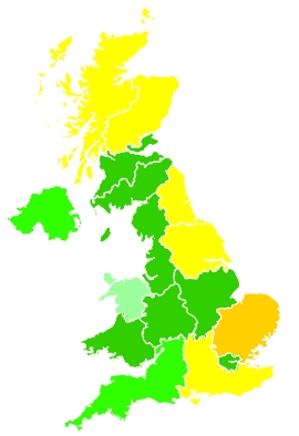 Click on a region for air pollution levels for 28/08/2019