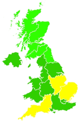 Click on a region for air pollution levels for 30/07/2020